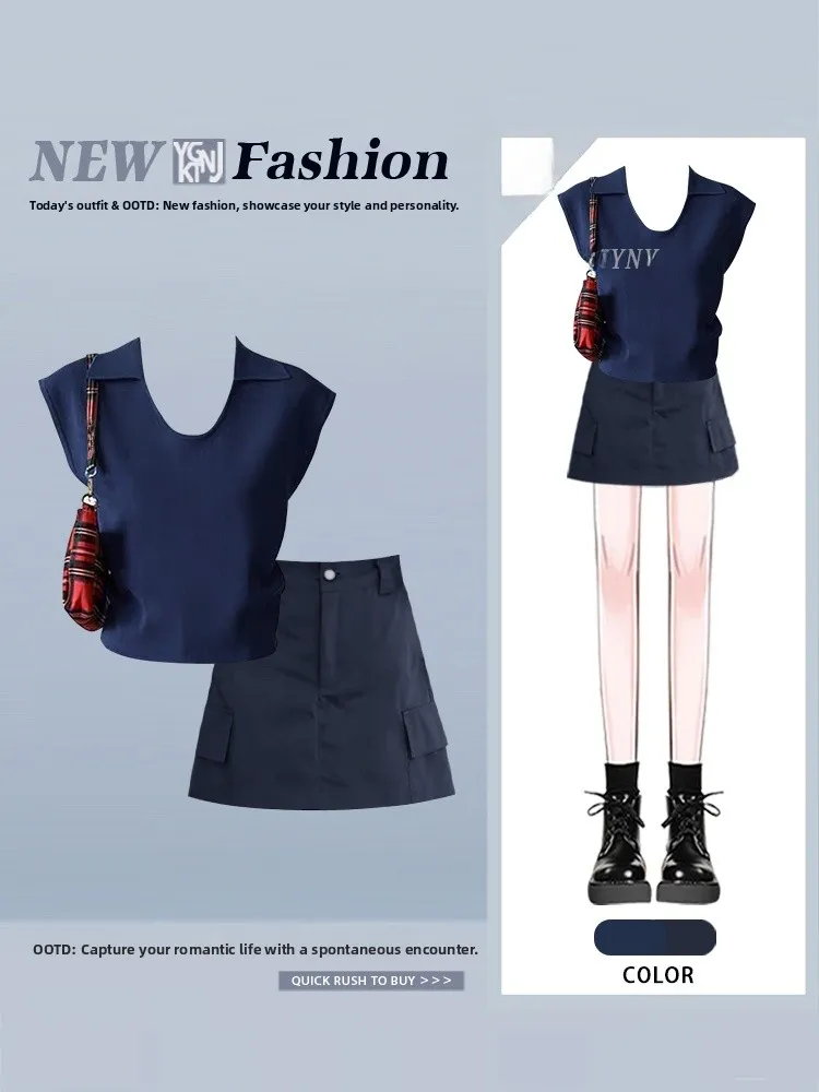 

Summer Faion Ele Slim Fit Топ и юбка с высокой талией Комплект из двух предметов ort Sve round Ne Другой материал Высококачественное ощущение