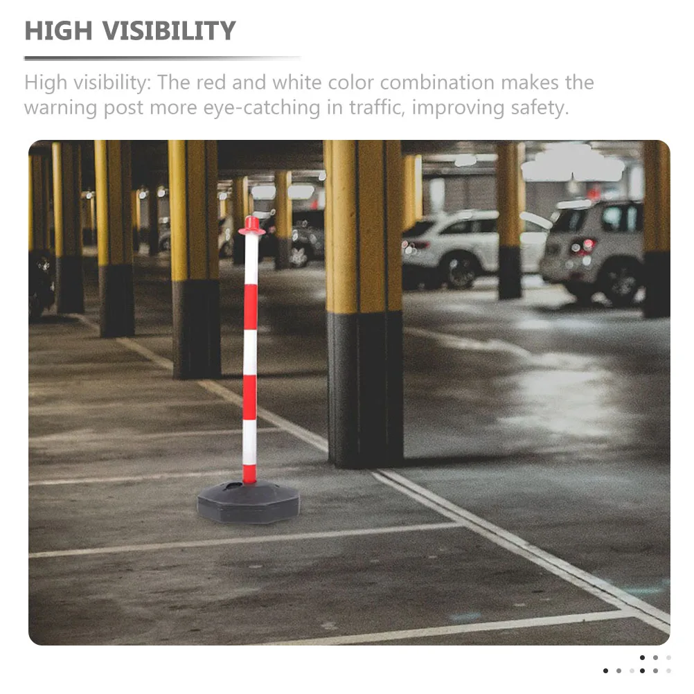 

1pcs Delineator Post Warning Column Red White Traffic Safety Cones Elastic Uv Resistant For Road Construction Parking Garage