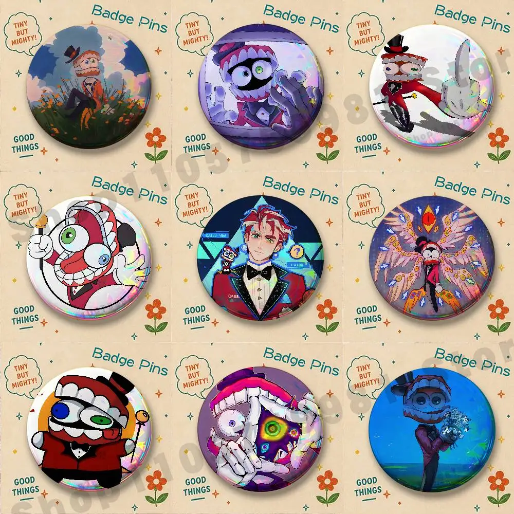 Anime Caine TADC Round Pins Cartoon Brooches Stylish Ornament Badge for Backpack Accessorys Gifts