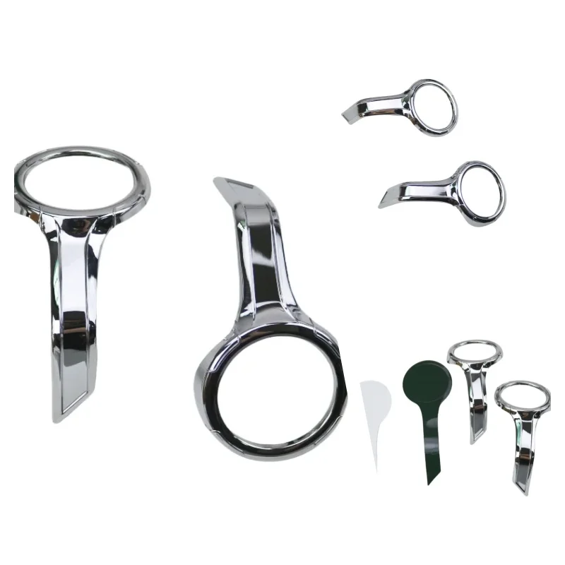 Motorcycle Chrome Front Fog Light Bezel Trim Rings ABS Decor for Honda Gold Wing GL1800 2018 2019 2020 2021