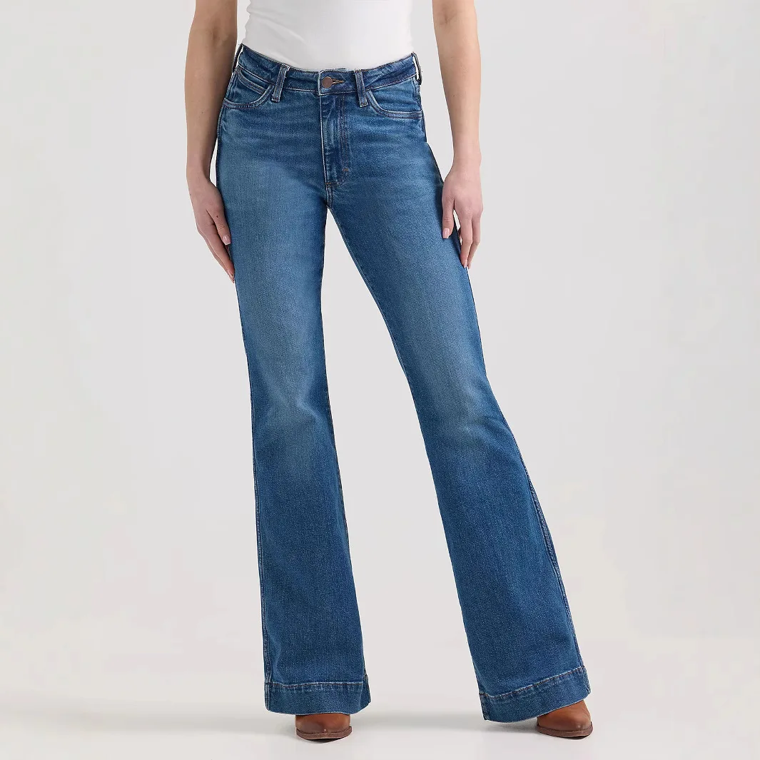 

Casual Denim Flared Pants For Women 2025 New Style High Waist Slim Stretch Jeans r51