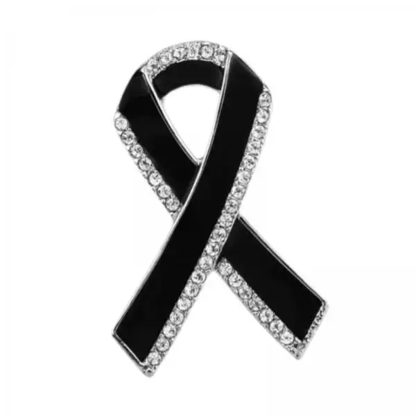Vintage Ribbon Bows Brooch Black Metal Lapel Pin for Clothes Remembrance Day Memorial Ceremony