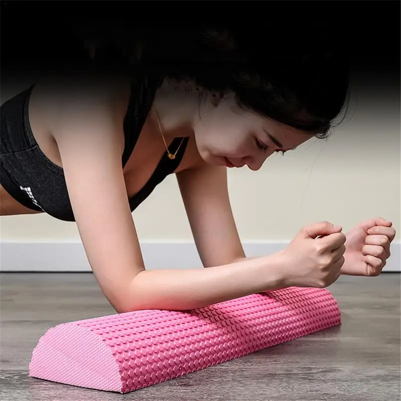 EVA Yoga Block Half Round Massage Foam Roller 30/45cm semi-Circular Foam Shaft Yoga Pilates Portable comfortable Massage Pillow