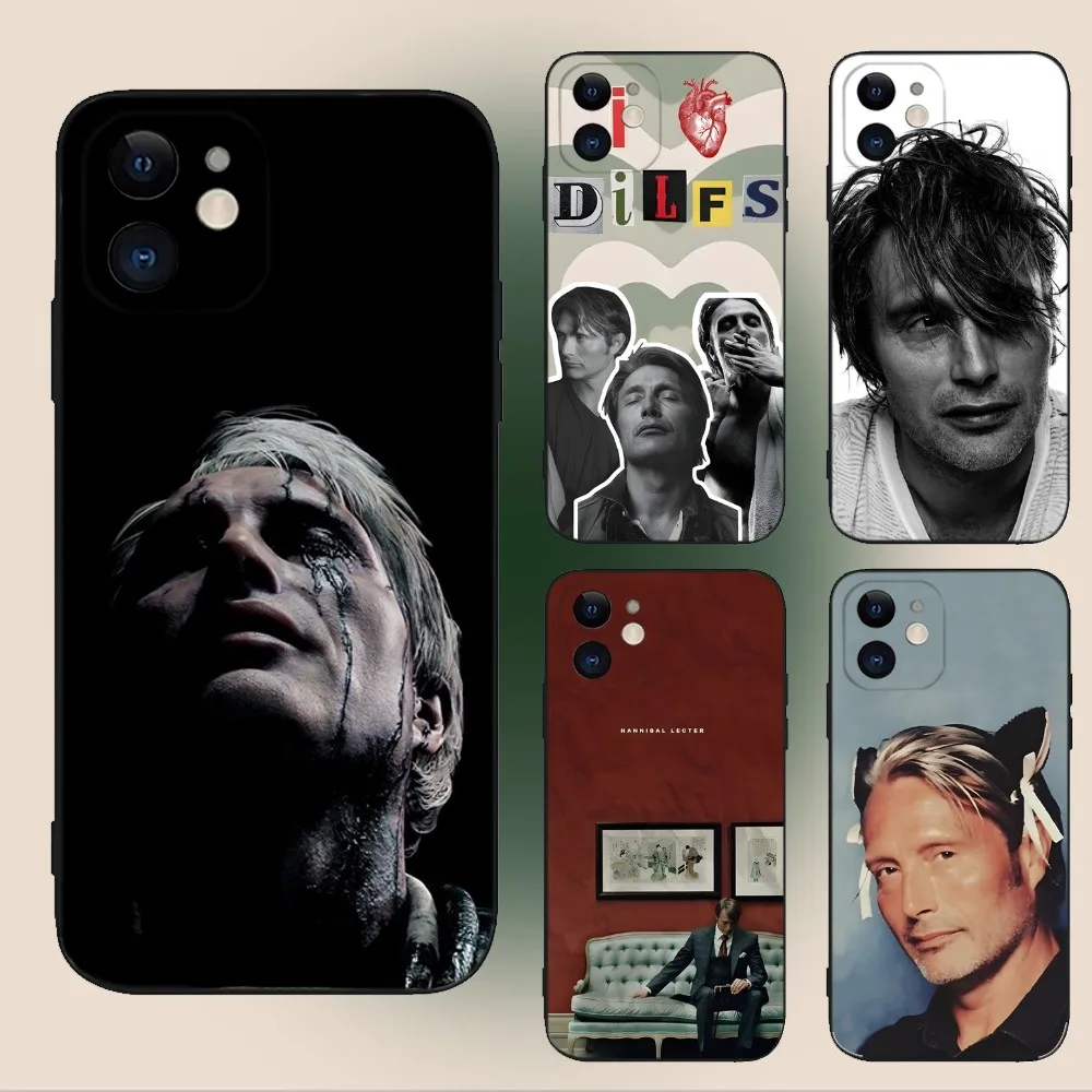 M-Mads Mikkelsen Phone Case For iPhone 15,14,13,12,11,Plus,Pro Max,XS,X,XR,SE,Mini,8,7 Soft Silicone Black Cover