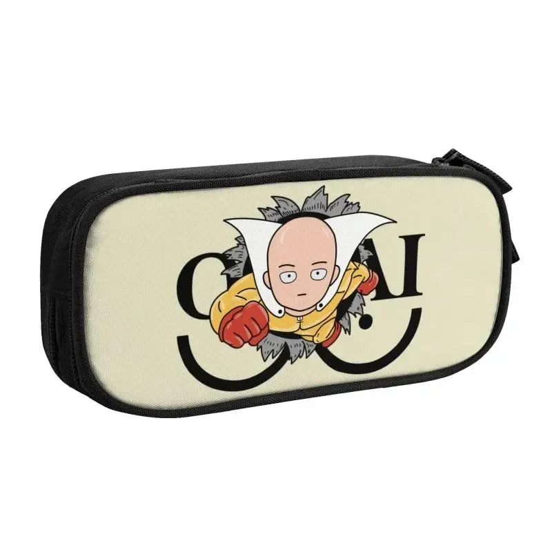 Anime Saitama One Punch Man Capacity Pencil Pen Case Stationery Bag Pouch Holder Box Organizer for Teens Girls Adults Student