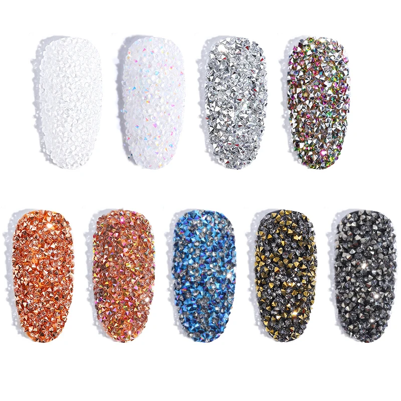 ทำเล็บมือการตกแต่งศิลปะลูกปัดคาเวียร์ทันสมัยวัสดุที่มีคุณภาพสูงการออกแบบที่ไม่ซ้ำกันสีเงินสีทองเสน่ห์เล็บ DIY