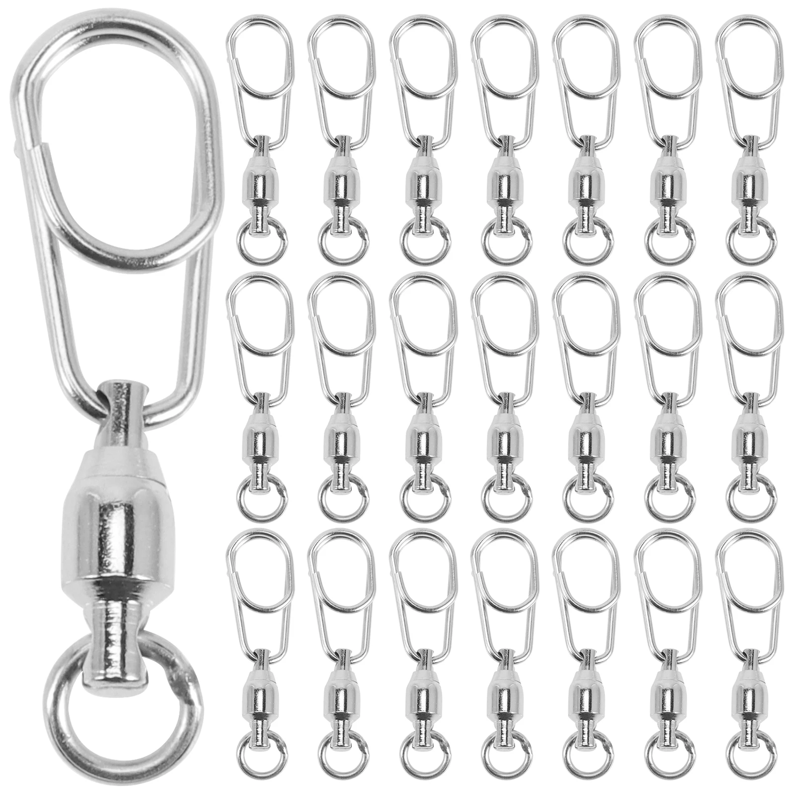 

30pcs Fishing Supplies Stainless Steel Swivels Heavy Duty Barrel Round Snap Bait Connector Link Hook Joint Small Swivel Outdoor