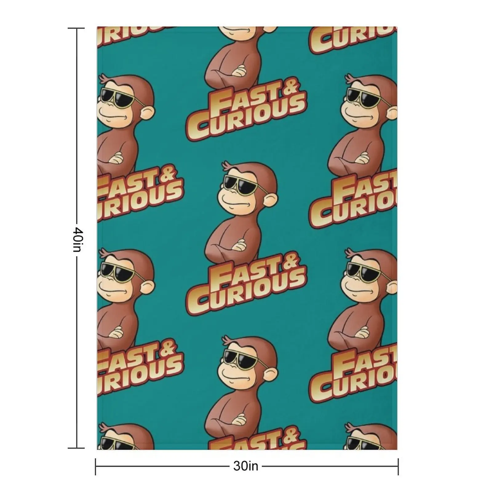 Curious George FAST AND CURIOUS. Throw Blanket Hair Decoratives Summer Beddings Soft Plaid Plaid Sofa Quilt Blankets