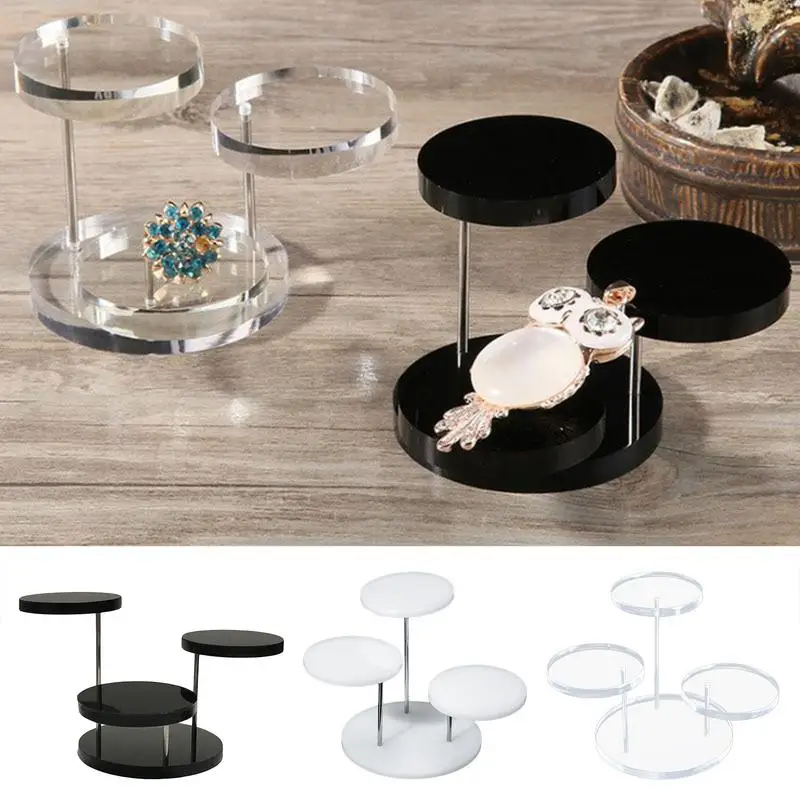 3 Tier Clear Acrylic Risers Display Stand And Perfume Organizer Holder For Pop Figure, Cupcake, Rings, Earrings, Mini Anime Etc