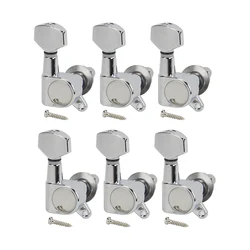 FLEOR 6PCS Chrome Electric Guitar Machine Heads Tuners Tuning Keys Pegs 6R /6L/3L3R for Choose