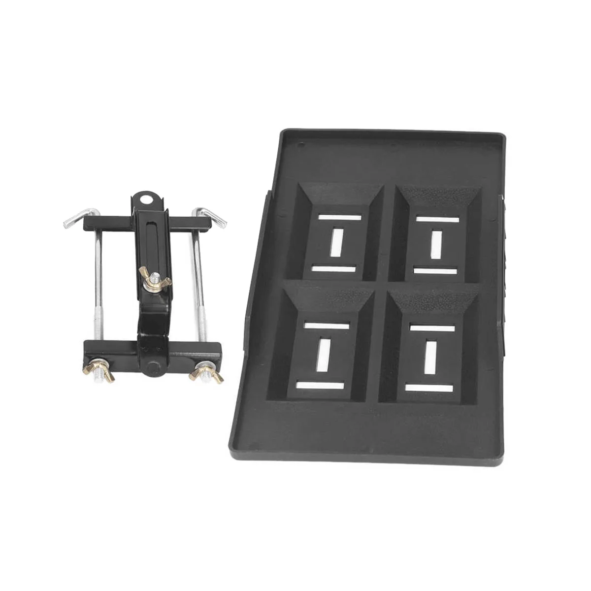 Car Battery Hold Down Tray Bracket Kit Height Adjustable Black Sturdy Steady Universal Battery Tray Clamp Kit