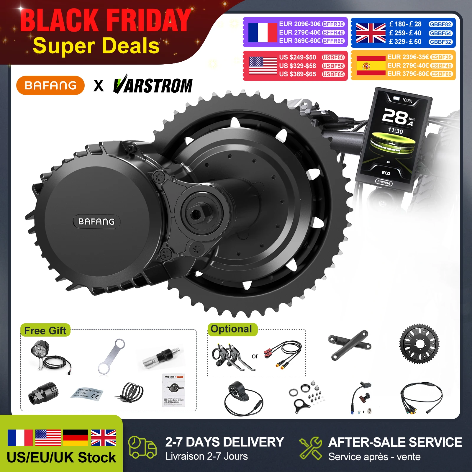 

BAFANG BBS02B BBSHD BBS03 BBS01B 1000 Вт 750 Вт 500 Вт 250 Вт двигатель со средним приводом, двигатель для электрического велосипеда, 52 В, 48 В, 36 В, 8Fun