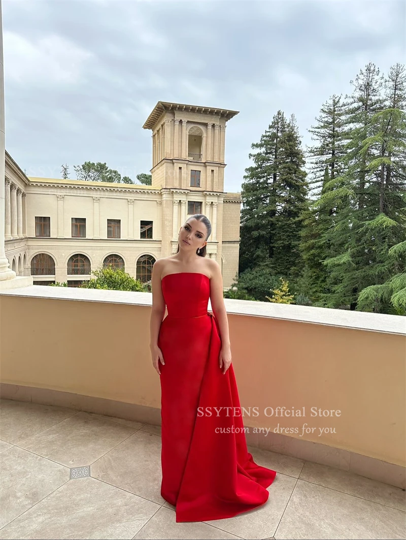 SSYTENS Saudi Arabic Strapless Party Dresses Draped Train Prom Dress For Special Event Mermaid Evening Dresses 2026 Customized