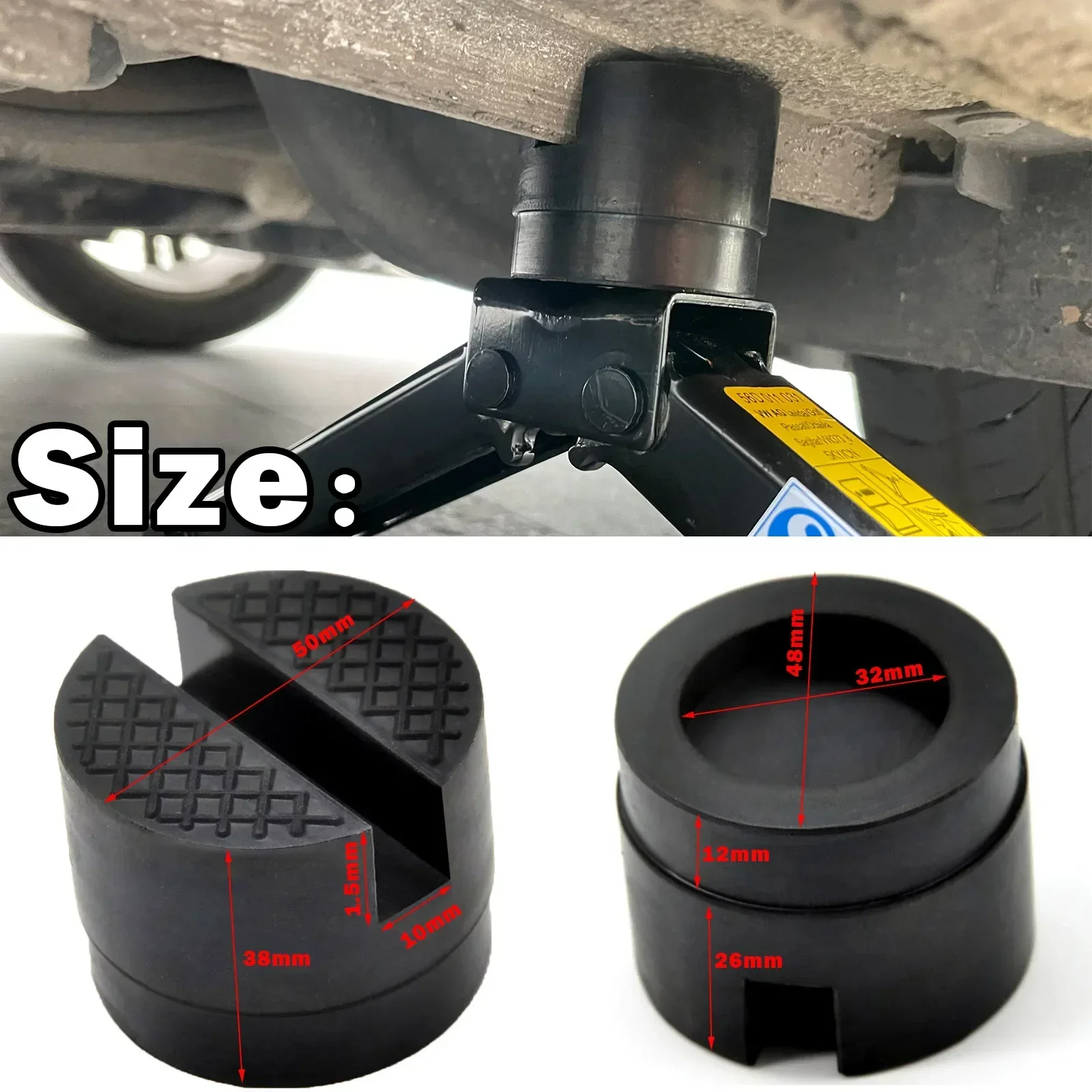 Universal Car Lift Jack Stand Rubber Pads Frame Protector Adapter Floor Slotted Car Jack Rubber Pad For Lexus Subaru Fiat Volvo