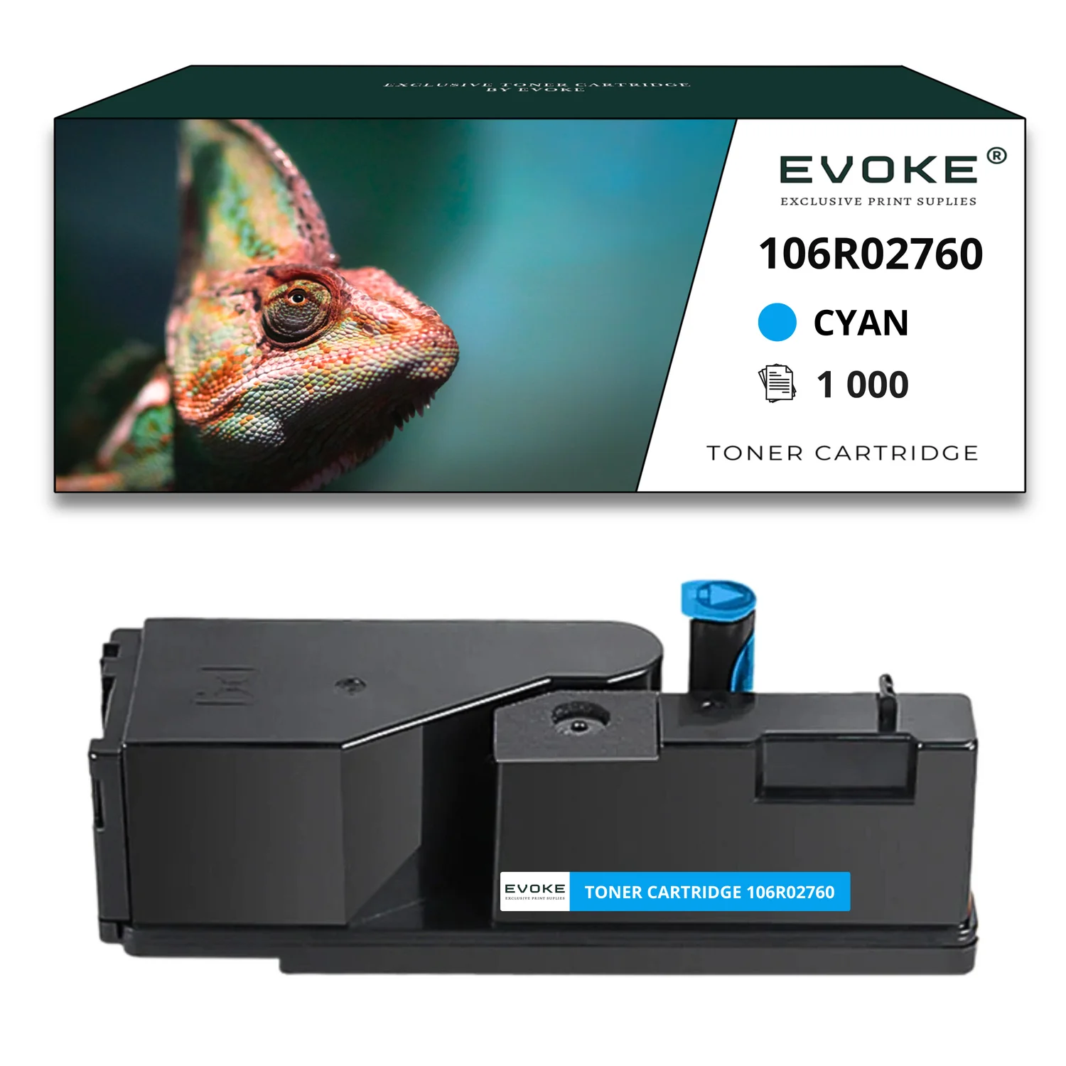 Evoke compatibele toner voor Xerox 106R02760 cyaan 1000 pagina's Phaser 6020/6022/6027; Workcentre 6025/6027