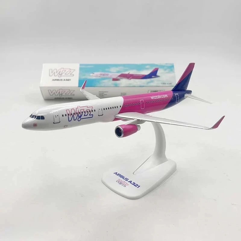 1/200 Scale WIZZ AIR A321 Aircraft Model Toy with Base Static Plane Boys Toys Souvenir Gifts Collection Display