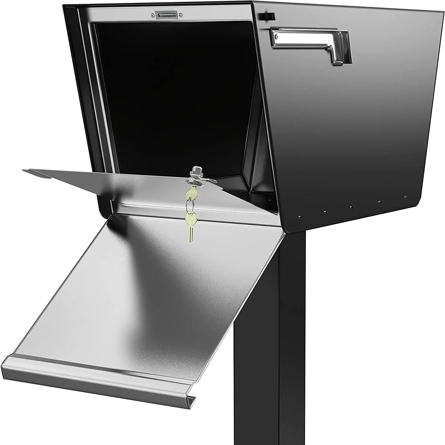 

Aluminum Textured Black Modern Mailbox Post Mounted Mailbox