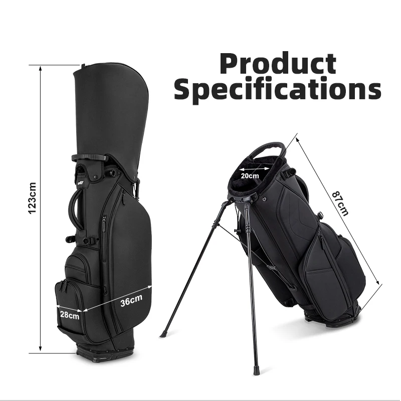 PLAYEAGLE Golf Stand Bag For Men Women PU Leather Portable Golf Bag With Brace Bracket Hold Full Set Golf Clubs Golf Rack Bag