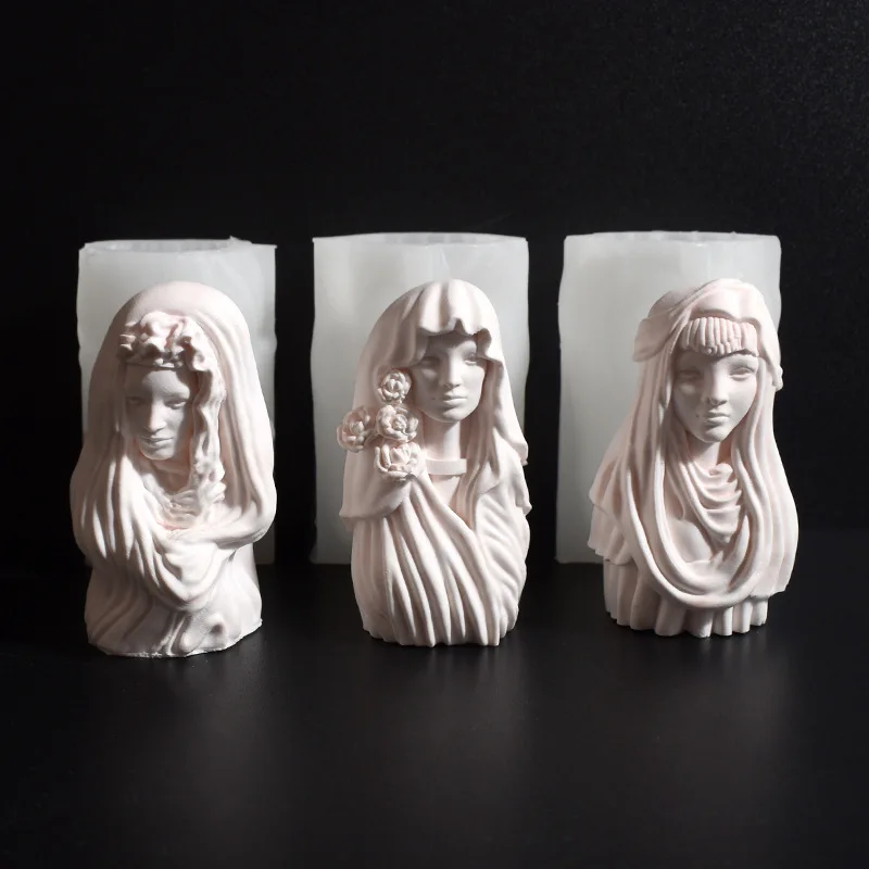 

3D Statue of the Virgin Mary Candle Silicone Mold DIY Handmade Goddess Aromatherapy Candle Plaster Resin Making Mould Home Decor