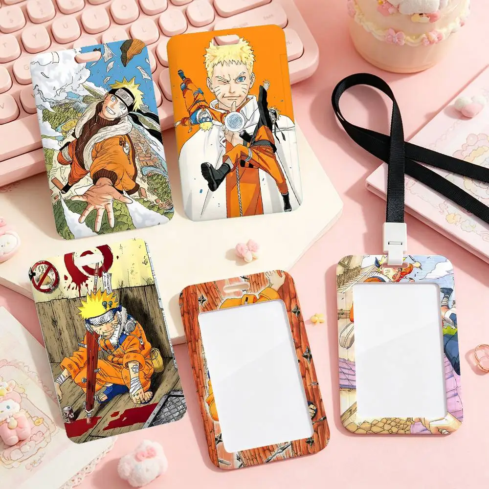 Tarjeta de identificación de empleado Naruto Uzumaki con etiqueta para el nombre, cordón, tarjeta de trabajo de alta gama, tarjetero, tarjeta de identificación de estudiante