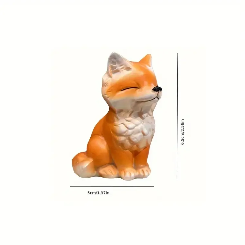 Miniatur-Fuchsfiguren, niedliche kleine Ornamente, Tierfiguren aus Kunstharz, DIY-Mikrolandschaft, Hof- und Heimdekoration, Geburtstagsgeschenk – Detail 1