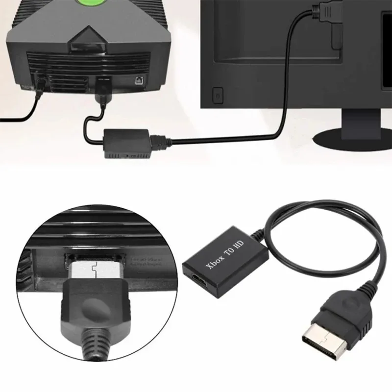 GRWIBEOU XBox to HDMI-compatible Video Converter Adapter HD 1080P/720P With USB Power Cable For Models Of Original Consoles