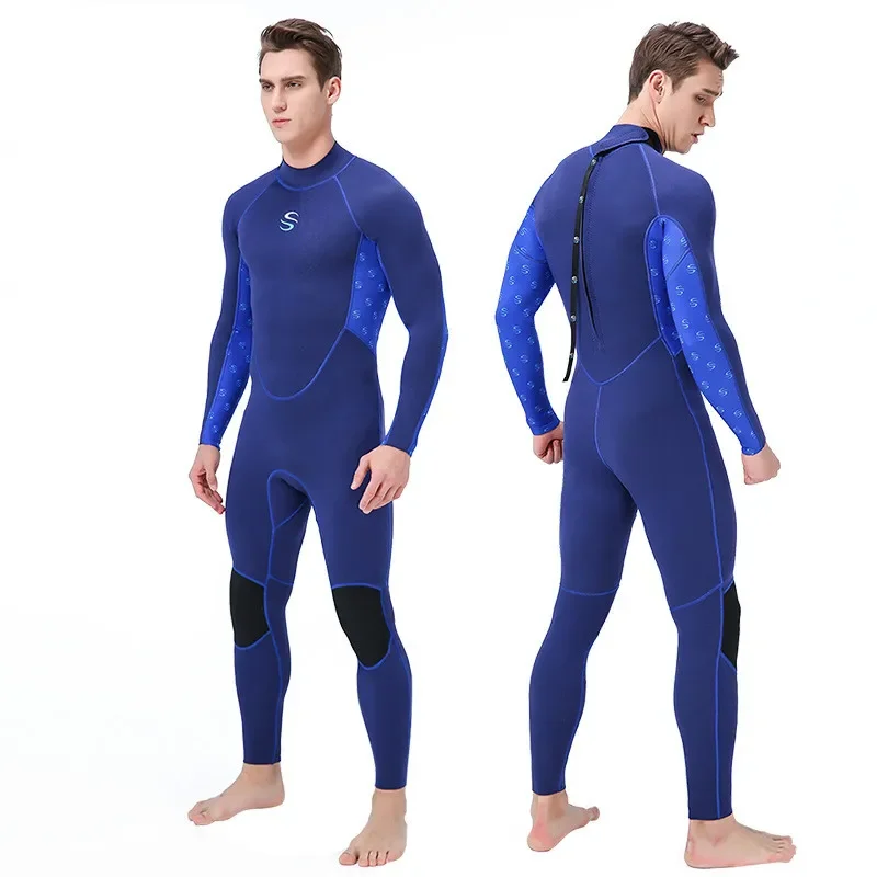 Traje de neopreno de una pieza de manga larga de 2mm, traje de buceo para hombre, snorkel, surf, mantiene el calor, protección UV, traje de buceo