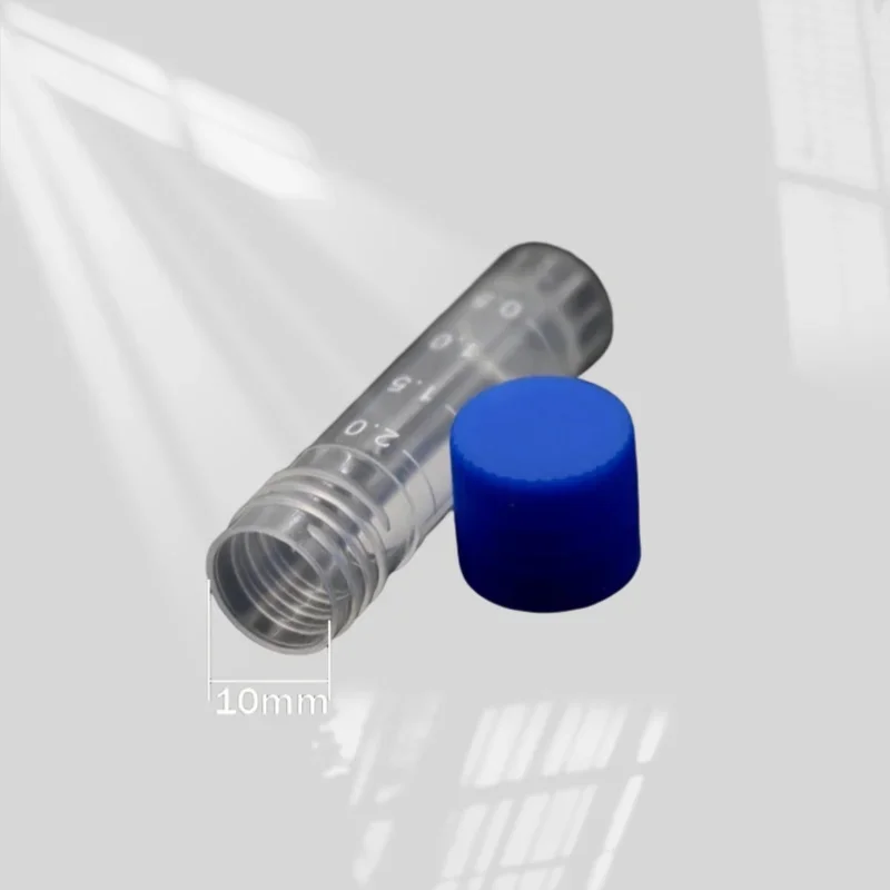 10PCS Laboratory Chemical Plastic Test Tube Vial Sealing Cap Packaging Container Office School Chemicals 2ML Laboratory