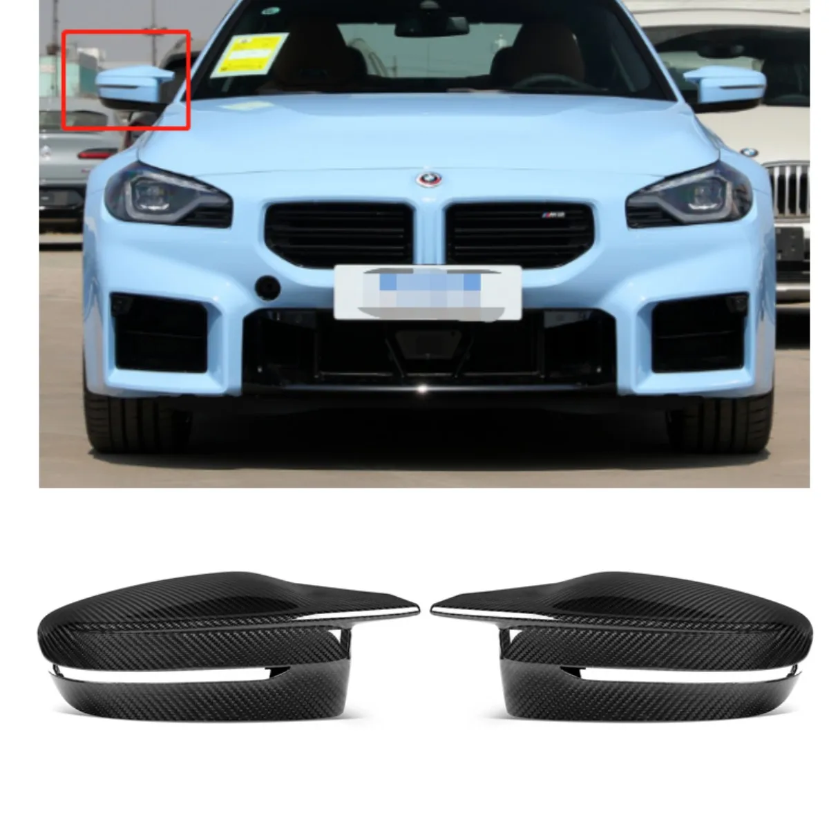 

100% Pure Carbon Fiber Replacement RHD Side Mirror Cover for BMW G80 G82 G83 M3 M4 2020+ G87 M2 2023+ Rearview Mirror Cover