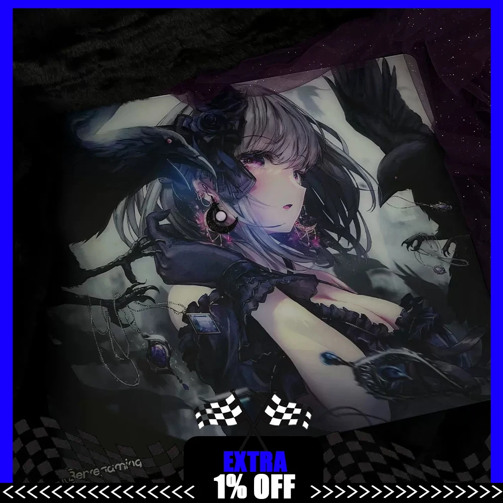 PAN Esports Black Lotus Glass Gaming Mousepad FPS Both Speed And Smooth Mouse Pad For VALORANT TTK CSGO PC Accessories Gifts