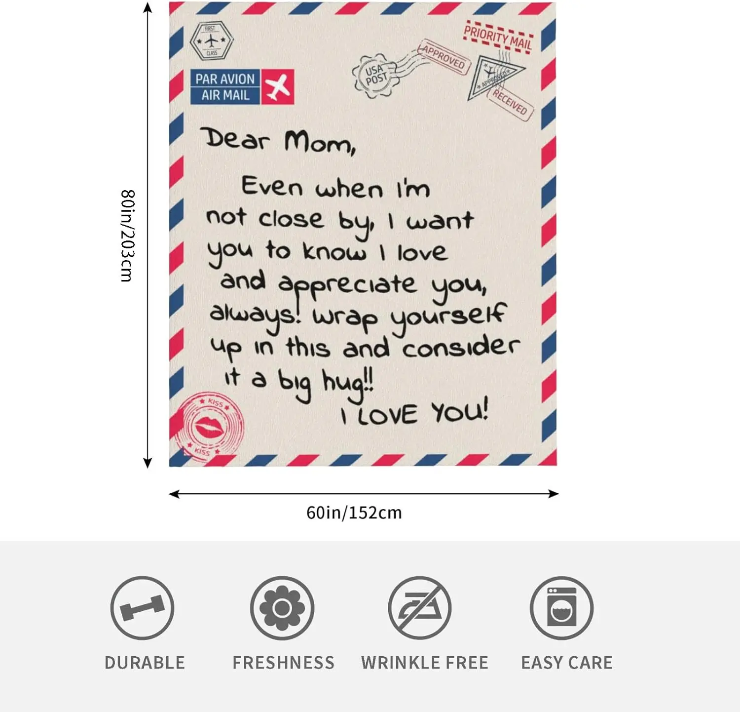 

Mom Blankets Gift Birthday For Mom From Daughter Son, Dear Mom Throw Blanket For Anniversary, Mother'S Day, Super Soft Flannel