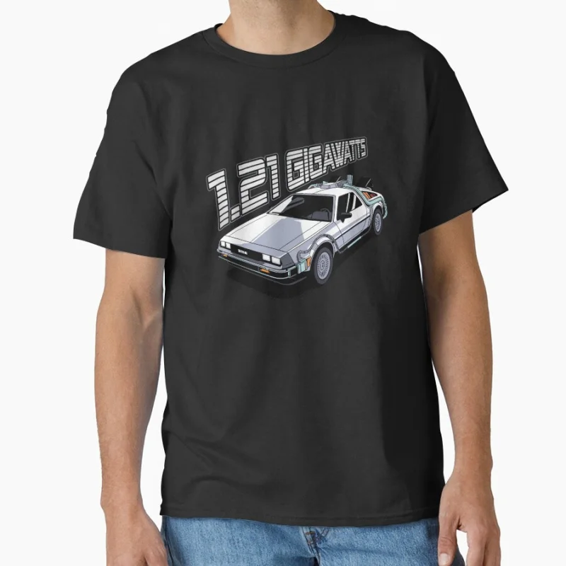 

Silver dmc DeLorean Time travel movie Back To The Future timemachine Gift t shirt Large size tops 100% cotton printed clothes