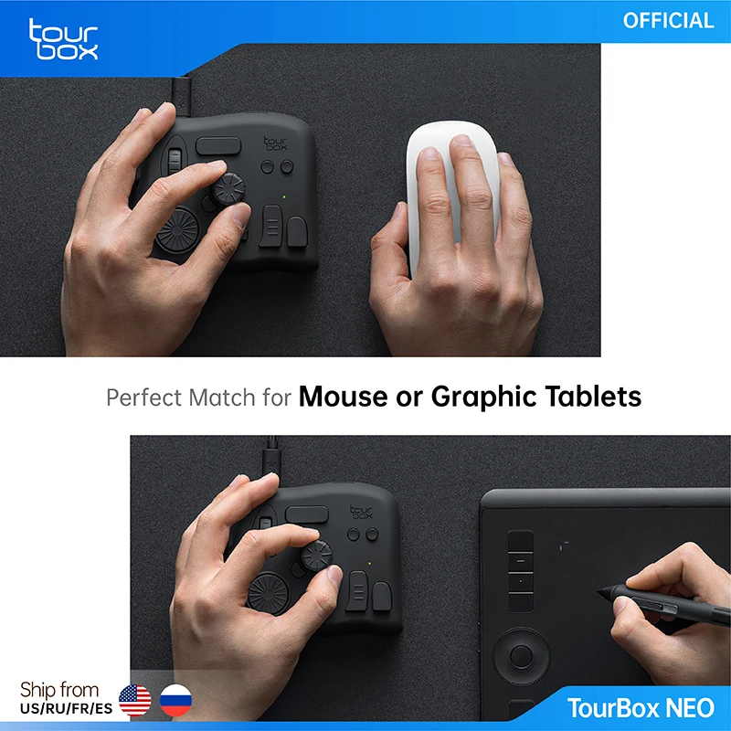 TourBox NEO-controlador de edición avanzado para dibujo Digital, edición de fotos y vídeo, oficial