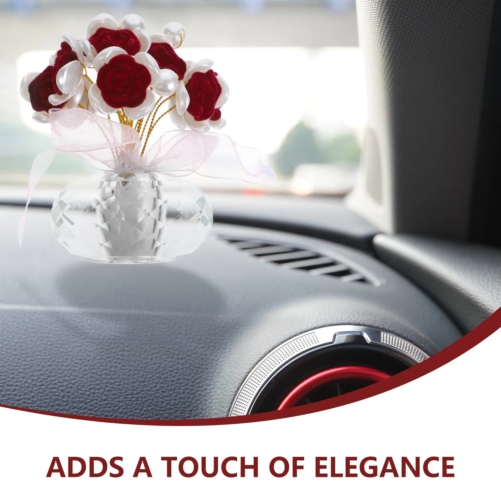 

Car Dashboard Decoration Sturdy Crystal Material Easy Install Car Interior Dashboard Decor for Elegant Ambience