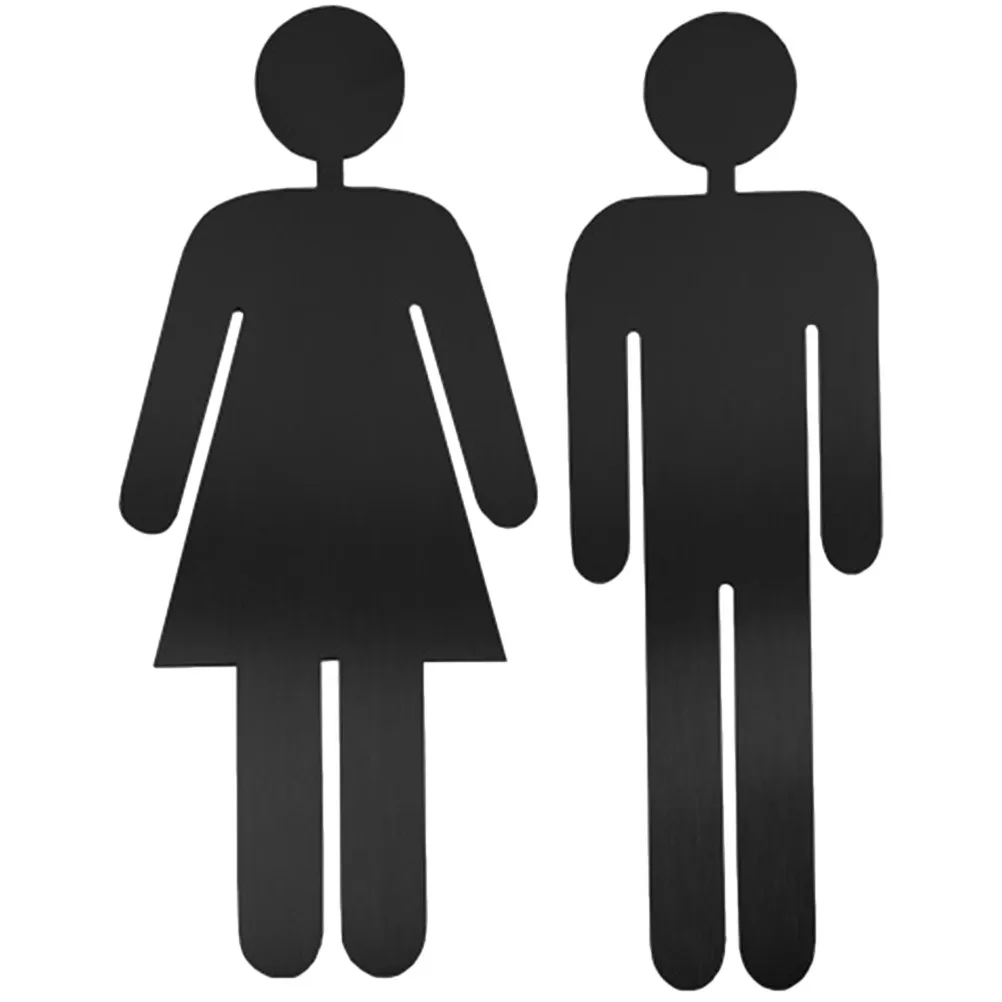 1Pair Restroom Identification Signs Men Women Premium Material Toilet Signs Clear Direction Washroom Sign Plates for Home Hotel