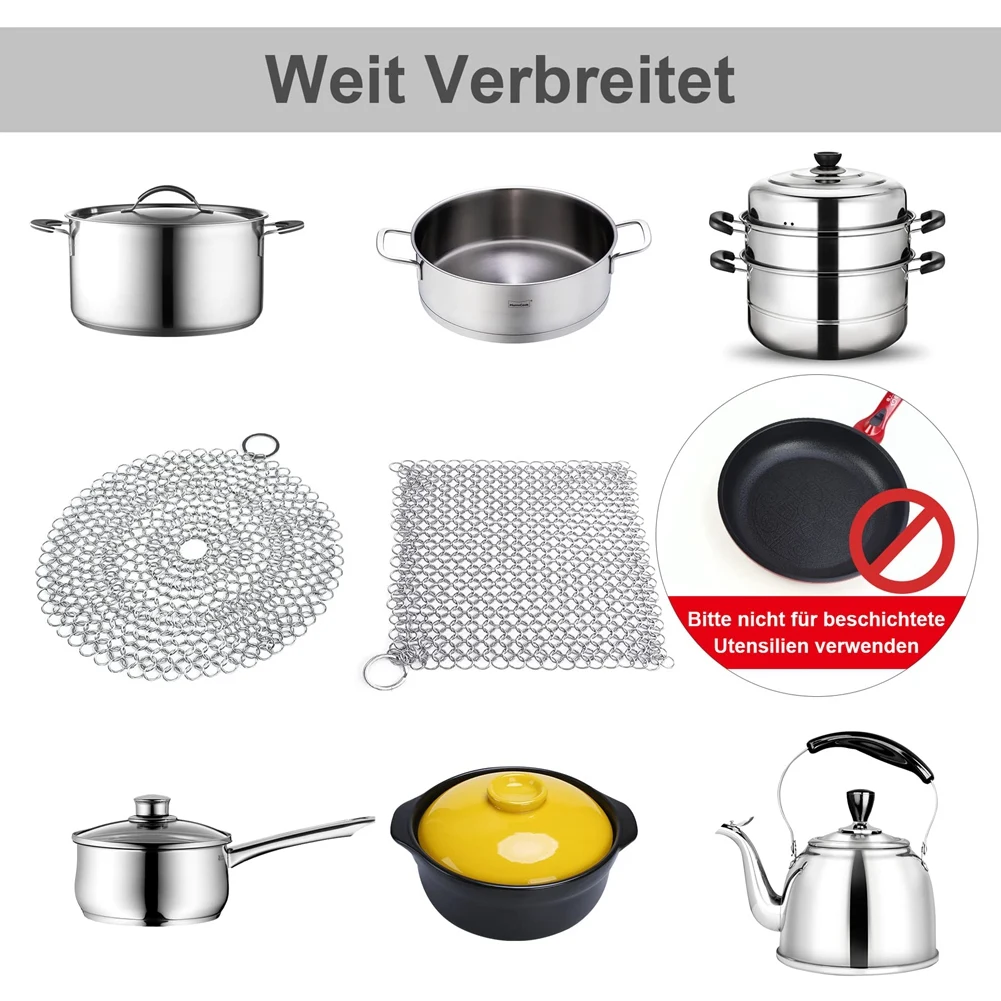 

AEE2-Cleaner Ring Cleaner, 2 Pieces Cleaner, Ring Cleaner Dutch Oven Cleaner Grill Cleaning Tools For Grill Pans Or Woks