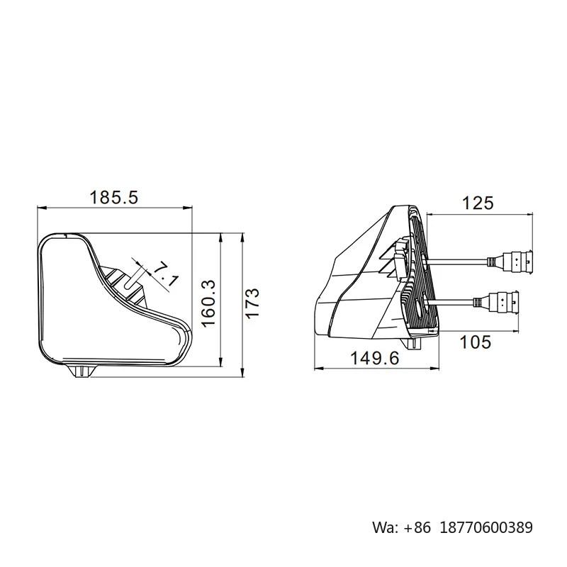 Emark 75W Triangle Industrial Flood/Spot Beam Led Headlight for Bobcat Skid Steer S510 S530 S550 view 2