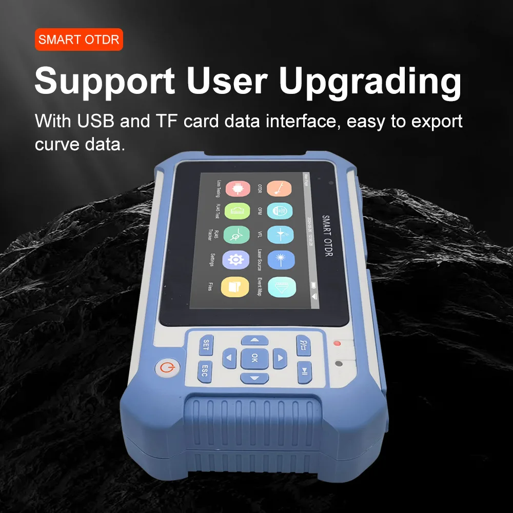 

New Mini OTDR 1310 1550nm 24/22dB With RJ45 Tracker Touch Screen OTDR TM293D Optical Time Domain Reflectomete