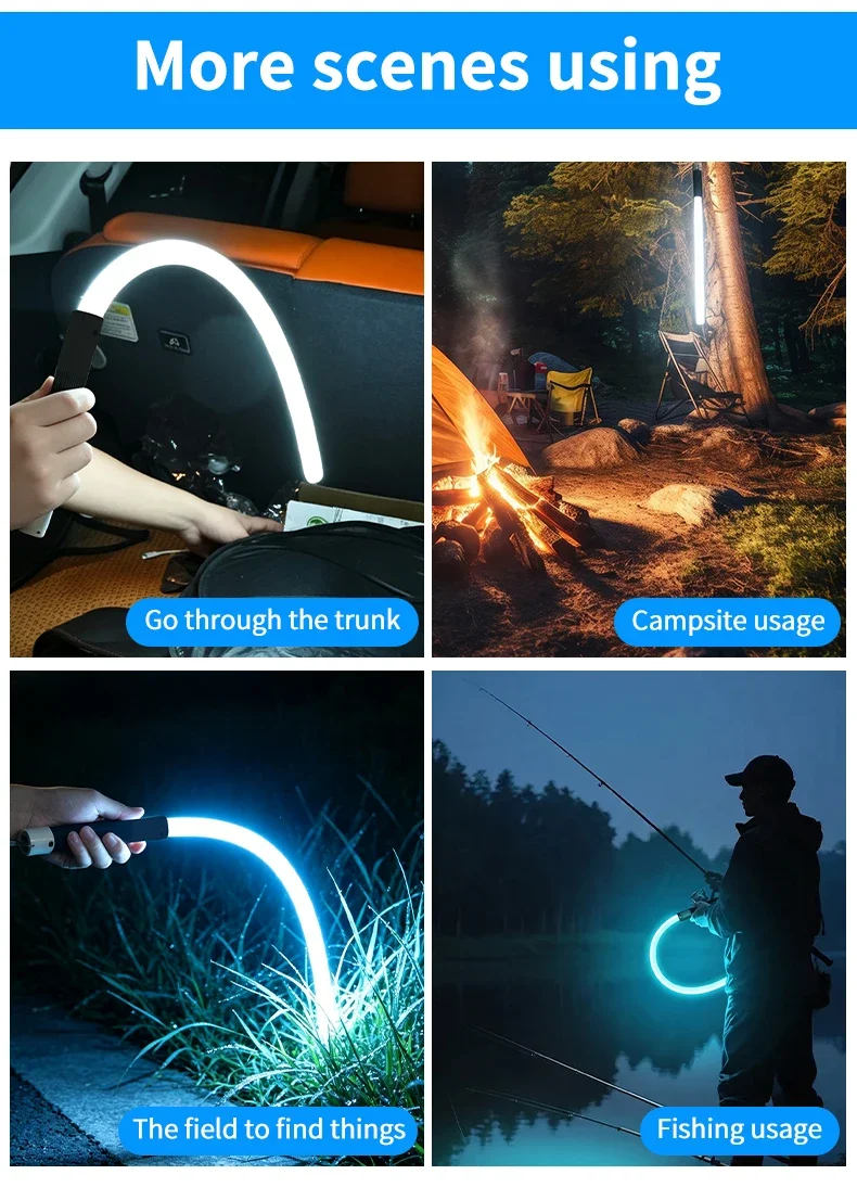 Tragbare Biegbare LED-Taschenlampe mit Hoher Helligkeit, Flexible Arbeitsleuchte, Wiederaufladbare Taschenlampe für Mechaniker und Autoreparaturen – Detail 7