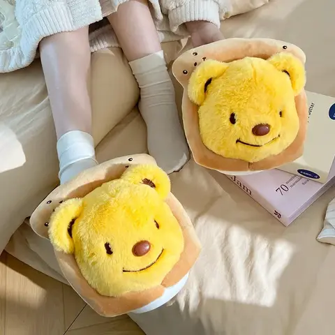 여성용 귀여운 만화 푹신한 슬리퍼, 여성 겨울 실내 따뜻한 봉제 신발, 부드러운 봉제 두꺼운 밑창, 소녀 실내 홈 바닥 슬라이드 Best5