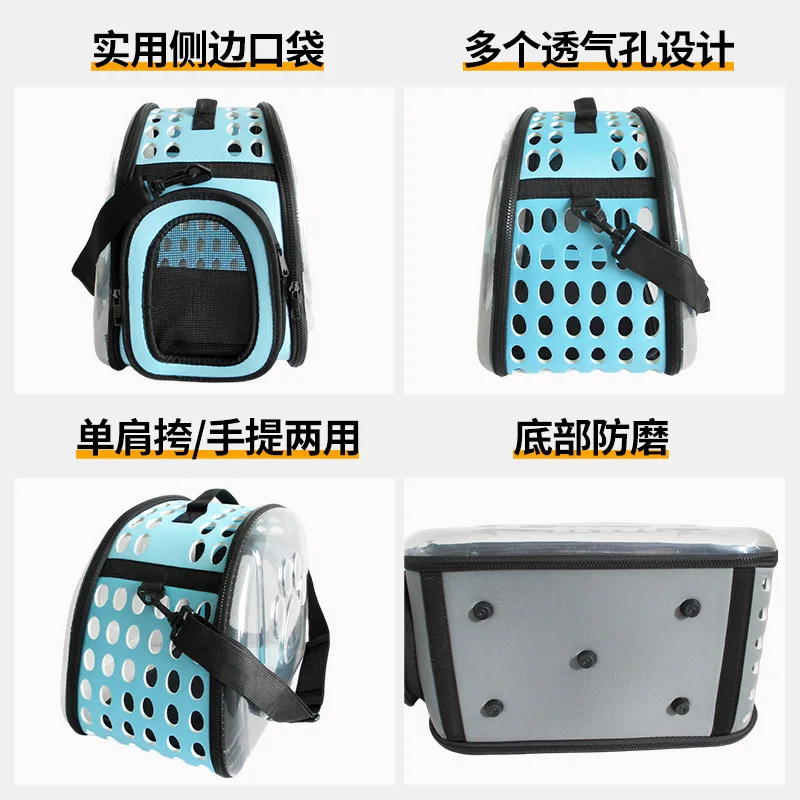 Mochila transparente plegable para gatos y perros portátil transpirable - imagen 2