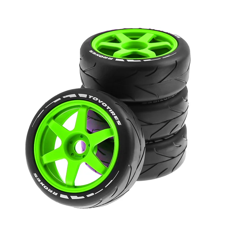 

105mm 1/8 Scale RC Off Road Tires Wheel 17mm Hex for ARRMA Redcat Team VRX Hobao, Green