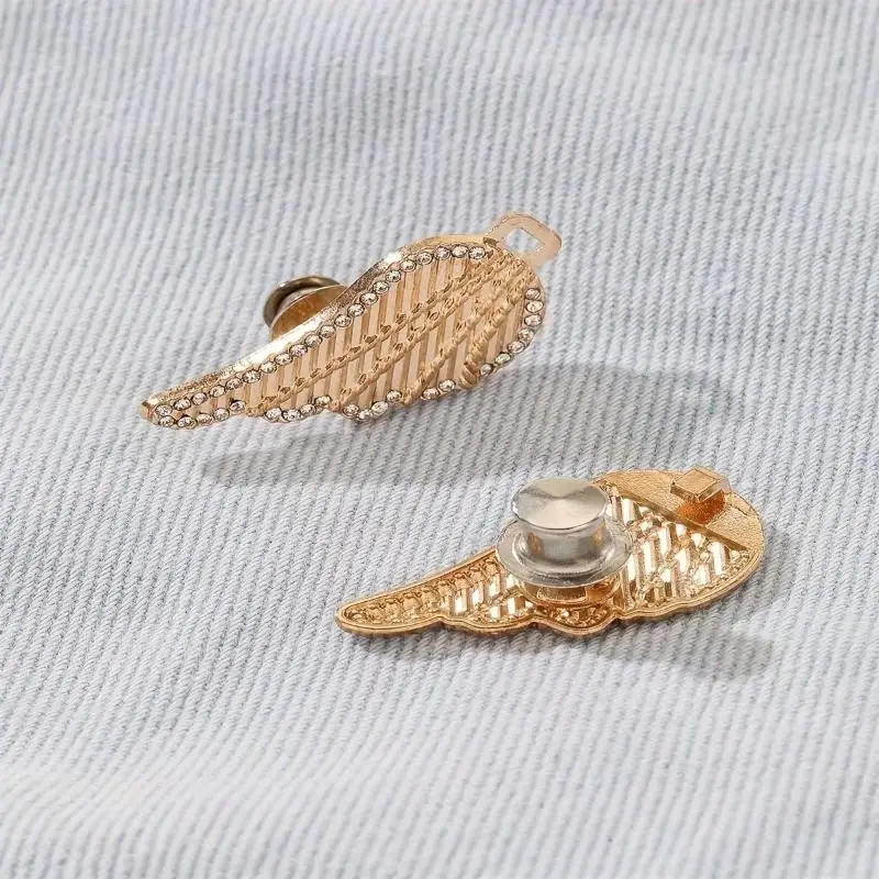 1 Set Strass-Flügel-Schnalle Hosen-Taillenverengung Abnehmbare Taillenknöpfe Pins Gürtelzubehör Hosenclips Ohne Nähen – Detail 5