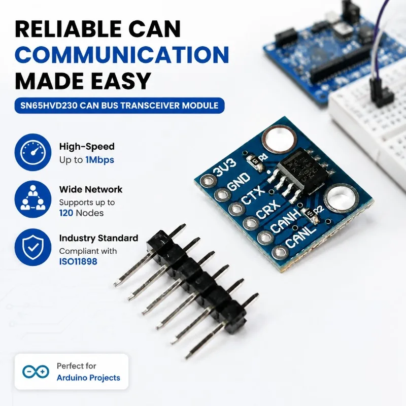 For SN65HVD230 CAN Bus Transceiver Module MCU230 1Mbps 120 Nodes ISO11898 for Arduino