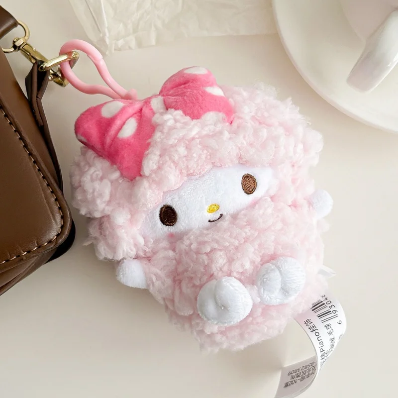 Sanrios Piano Bow My Melody Buttery Peluche Borsa per ragazza Ciondolo Portachiavi per bambola simpatico cartone animato Portafoglio portamonete Kawaii Regalo di compleanno Nuovo