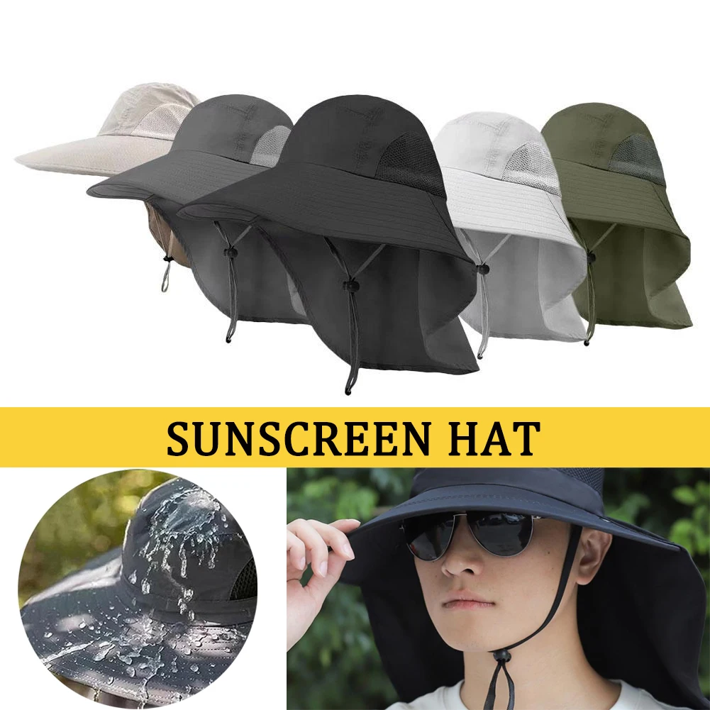 Breiter Sonnenhut, verstellbar, für Outdoor-Aktivitäten, für Herren und Damen, Wander- und Angelhut, 50+ UPF-Schutz, Safari-Kappe mit Nackenschutz, Fischerhut 2026