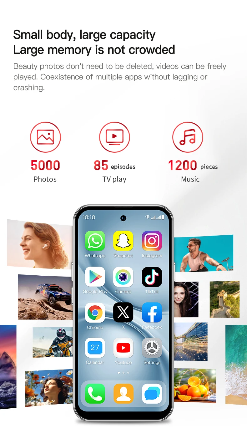 ONEMYTH A19 Pro 3.95" Full Screen 4G LTE Mini Smartphone 2GB RAM 16GB ROM Android 10 Dual SIM 2000mAh Elderly Small Phone