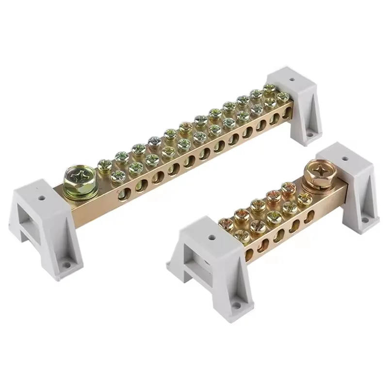 

12X18 3-piece Grounding Copper Double Row Ground Wire 6 Holes Ground Row Zero Distribution Box Terminal Block