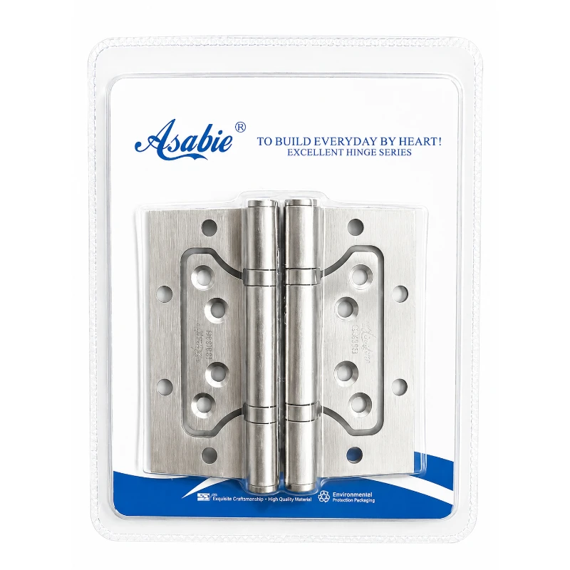2pcs Silver 4 Inch Stainless Steel Butterfly Hinge, No Groove Needed, Silent Bearing Door Hinge
