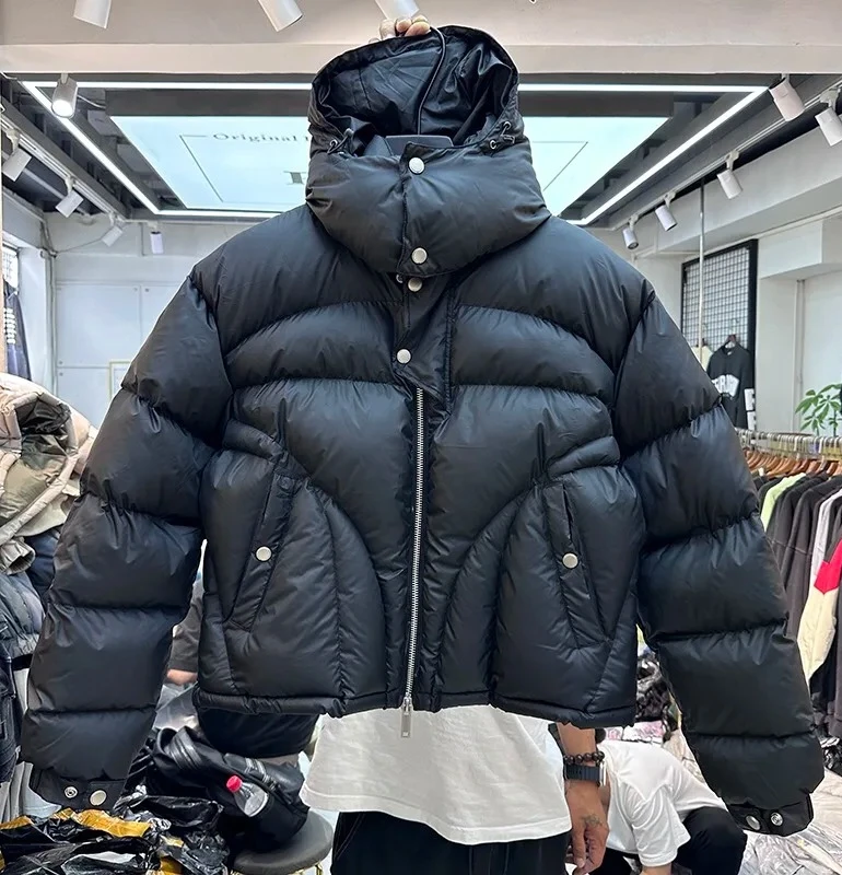 

High street functional niche design hooded warm cotton jacket thickened casual cotton jacket